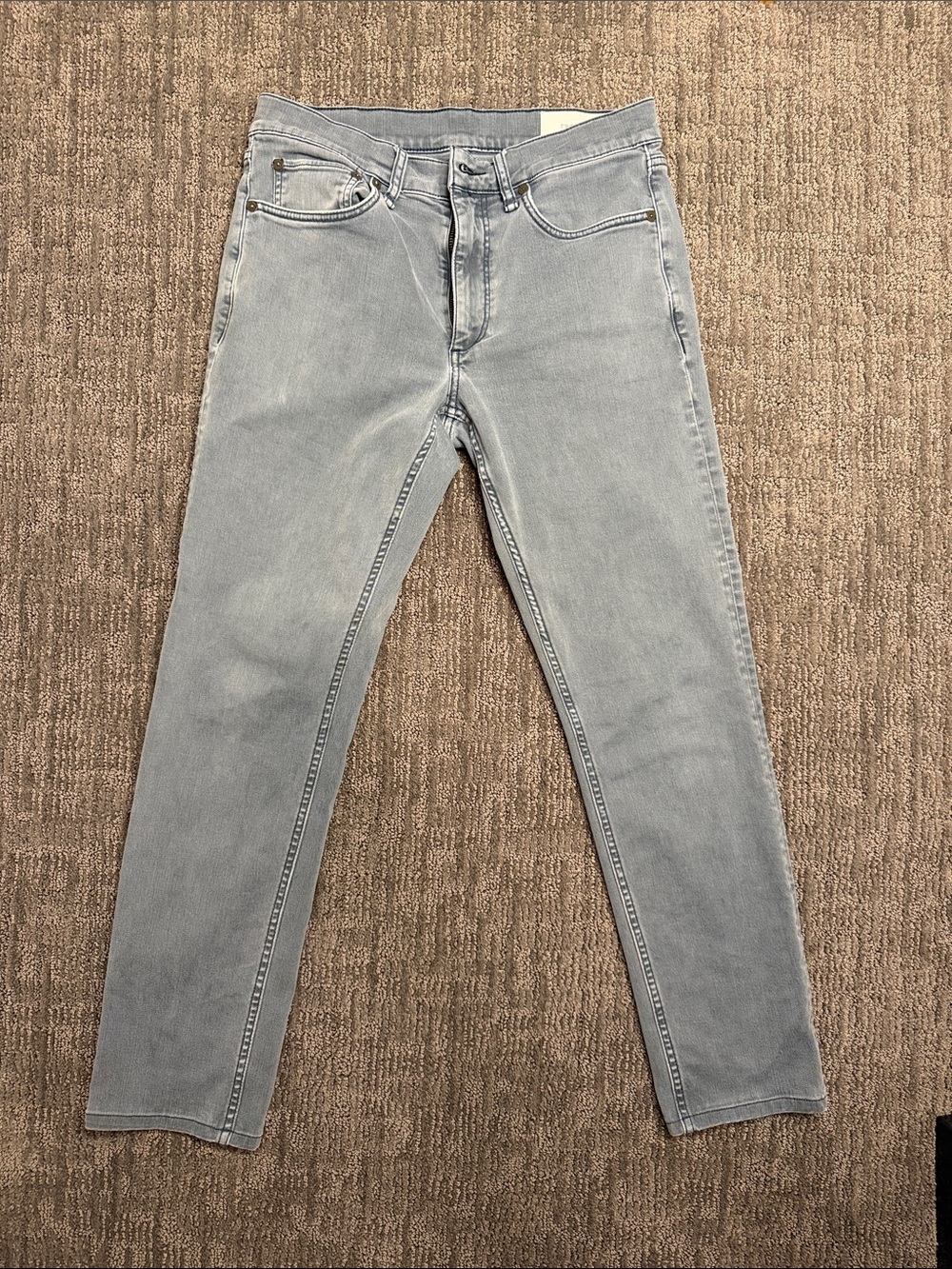 rag & bone Men's Slim Straight Jeans in Light Gray